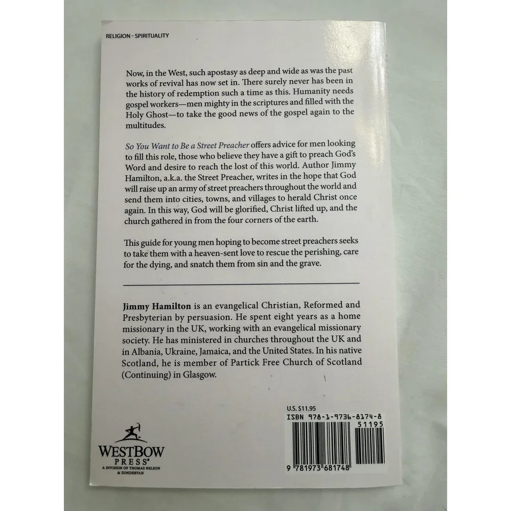 So You Want To‎ Be A Street Preacher Jimmy Hamilton Christian Ministry Paperback